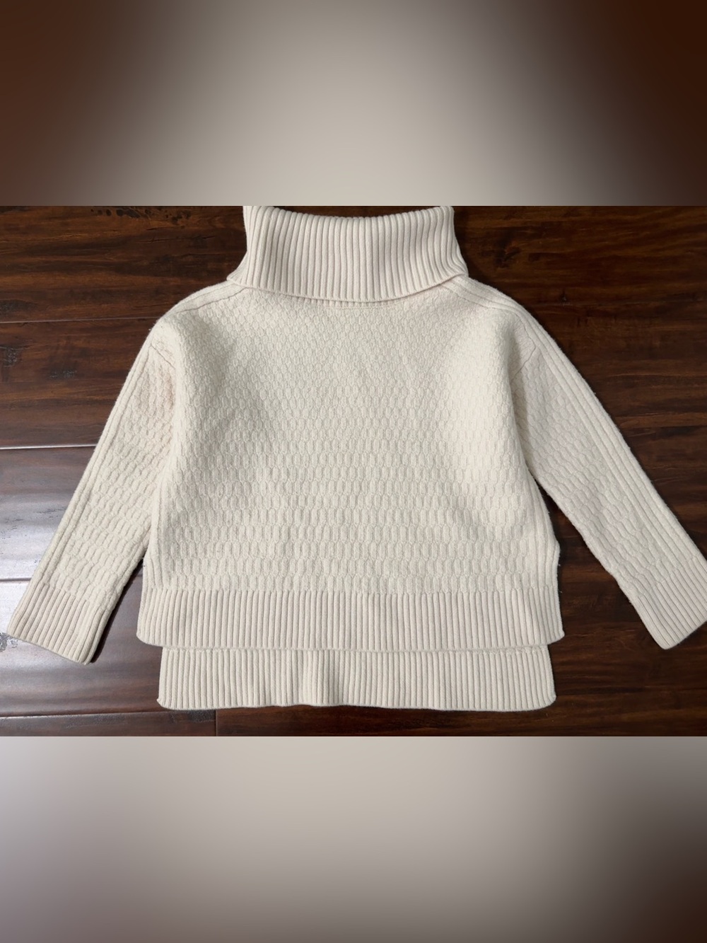 AMOUR VERT 🐑 100% wool turtleneck cable knit sweater women’s L